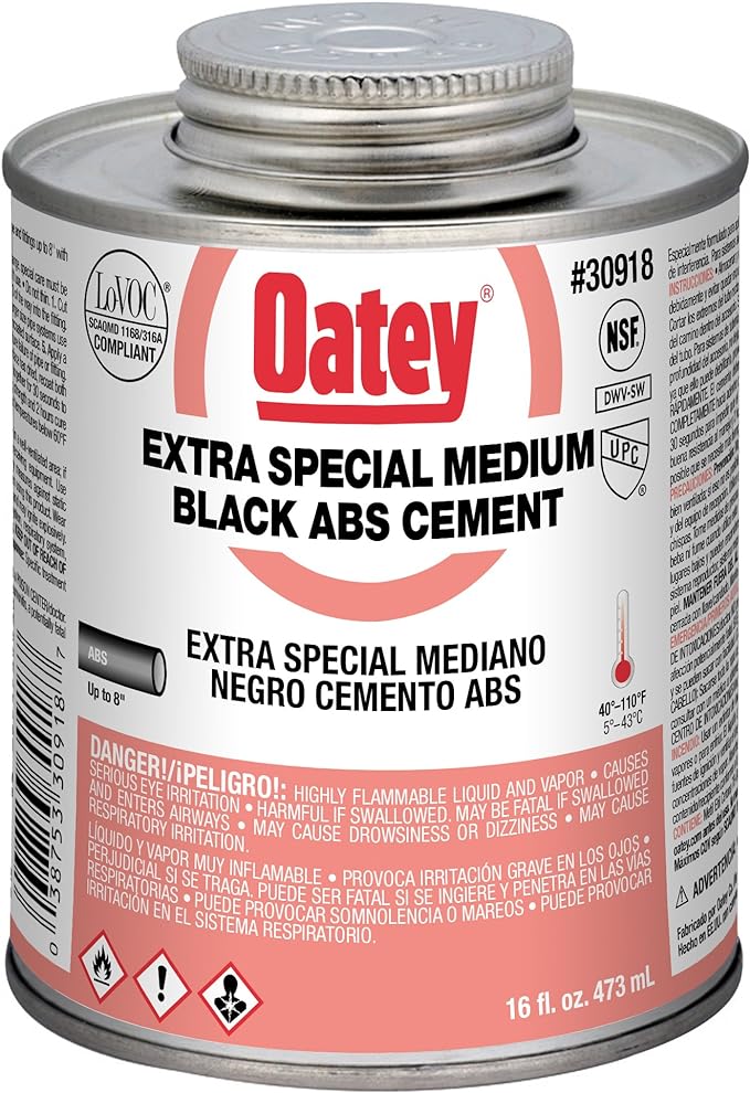 Oatey 30918 ABS Extra Special Cement, 16 oz, Black